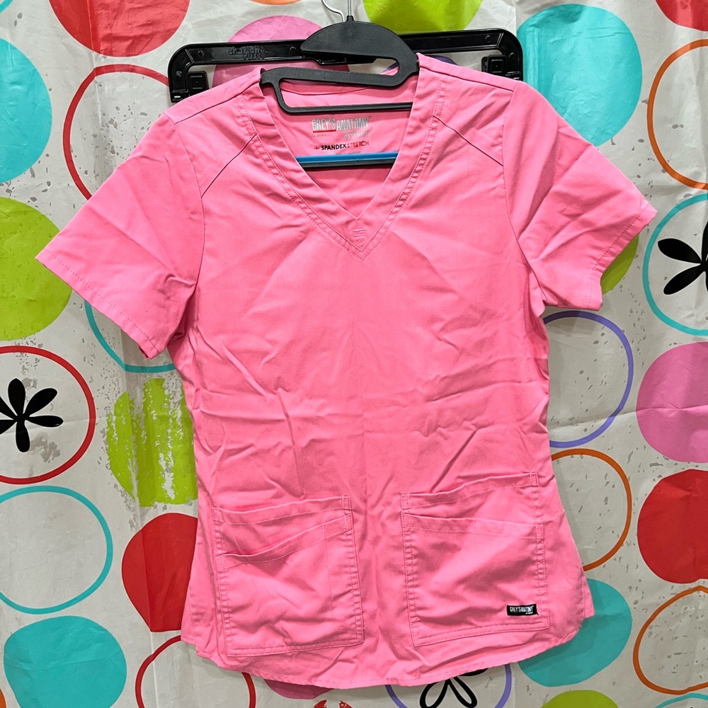 coral grey’s anatomy scrub top
